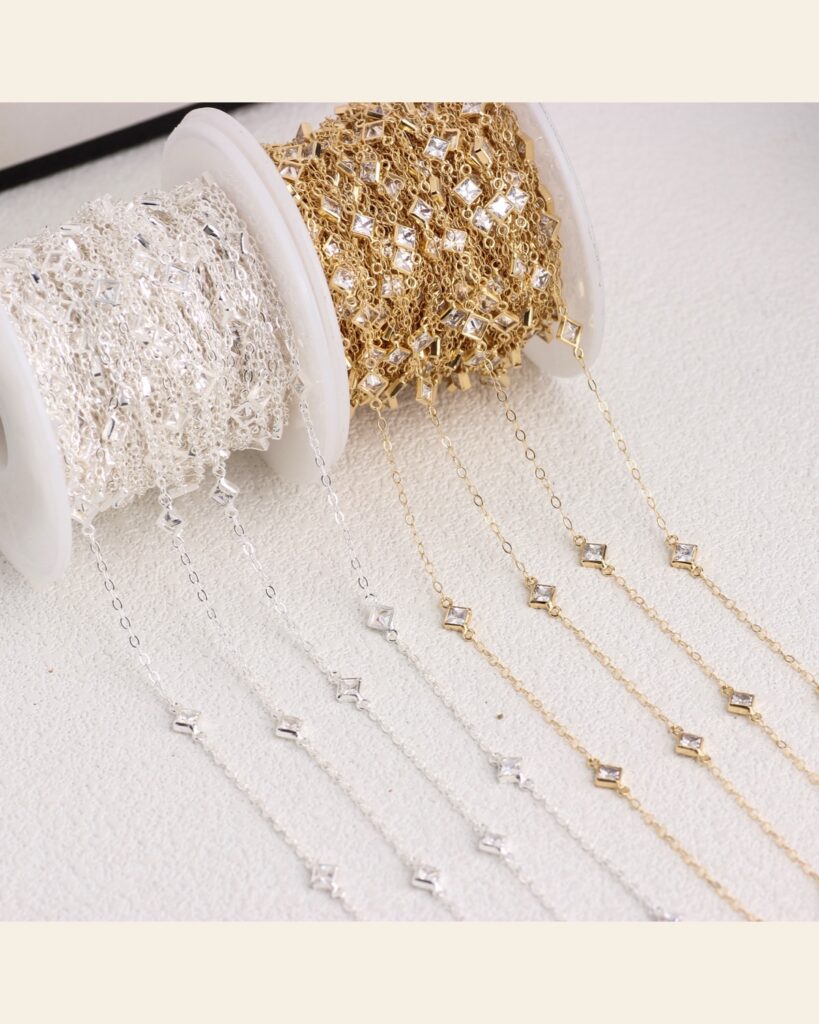 Rhombus Stone Cable Chain