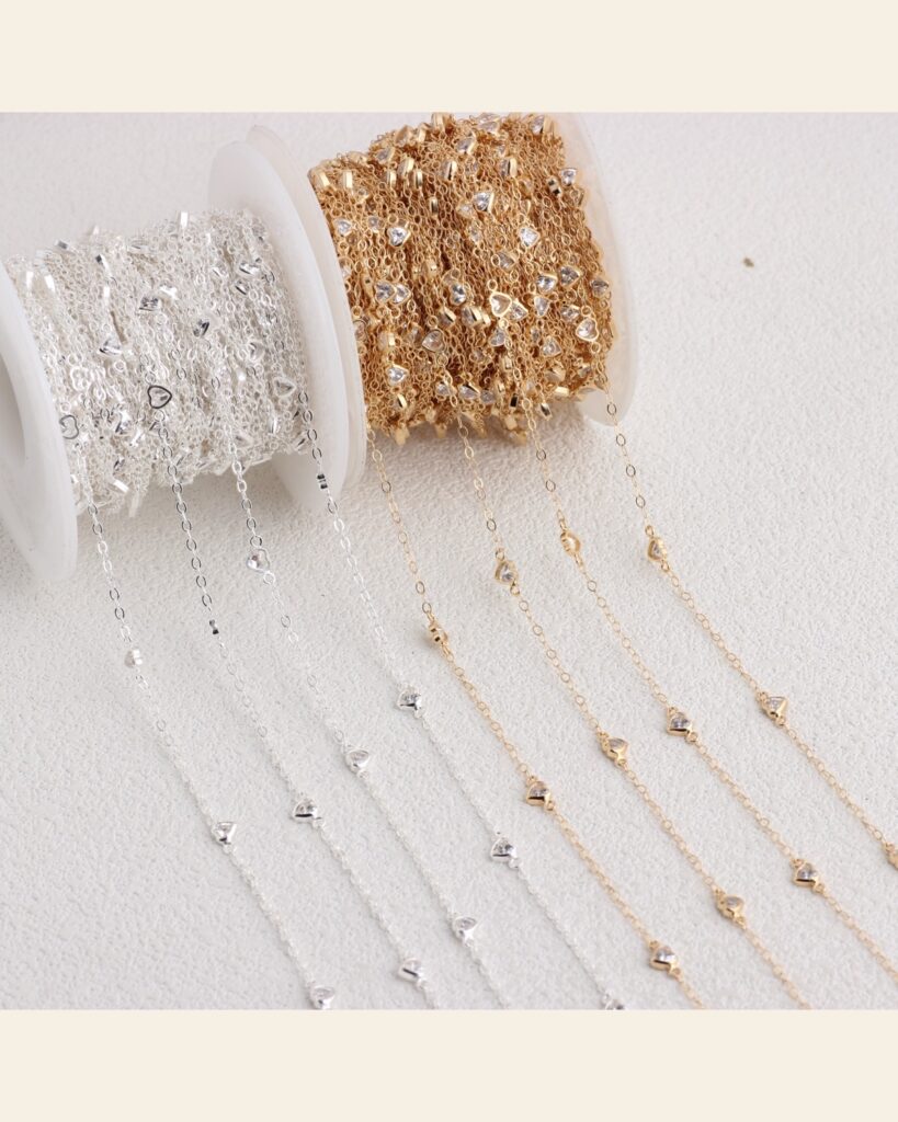 Heart Stone Cable Chain