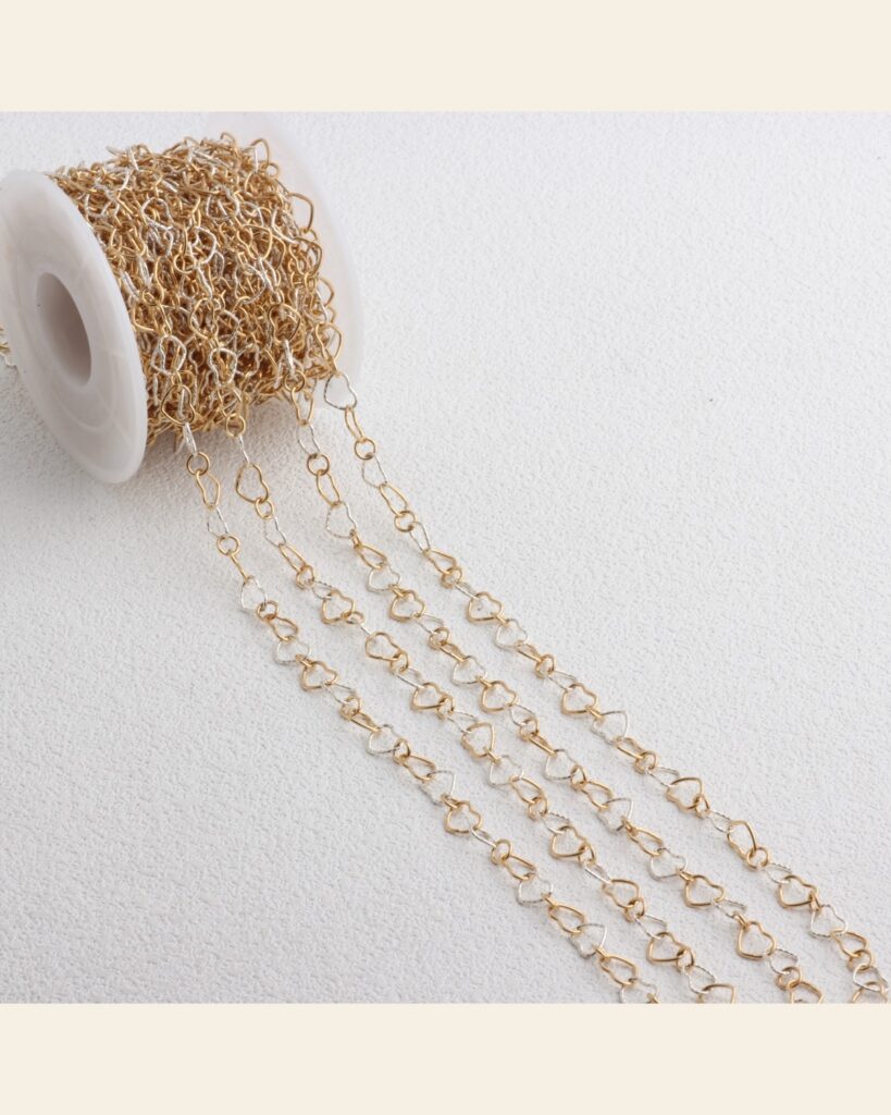 Two-Tone Heart Link Chain