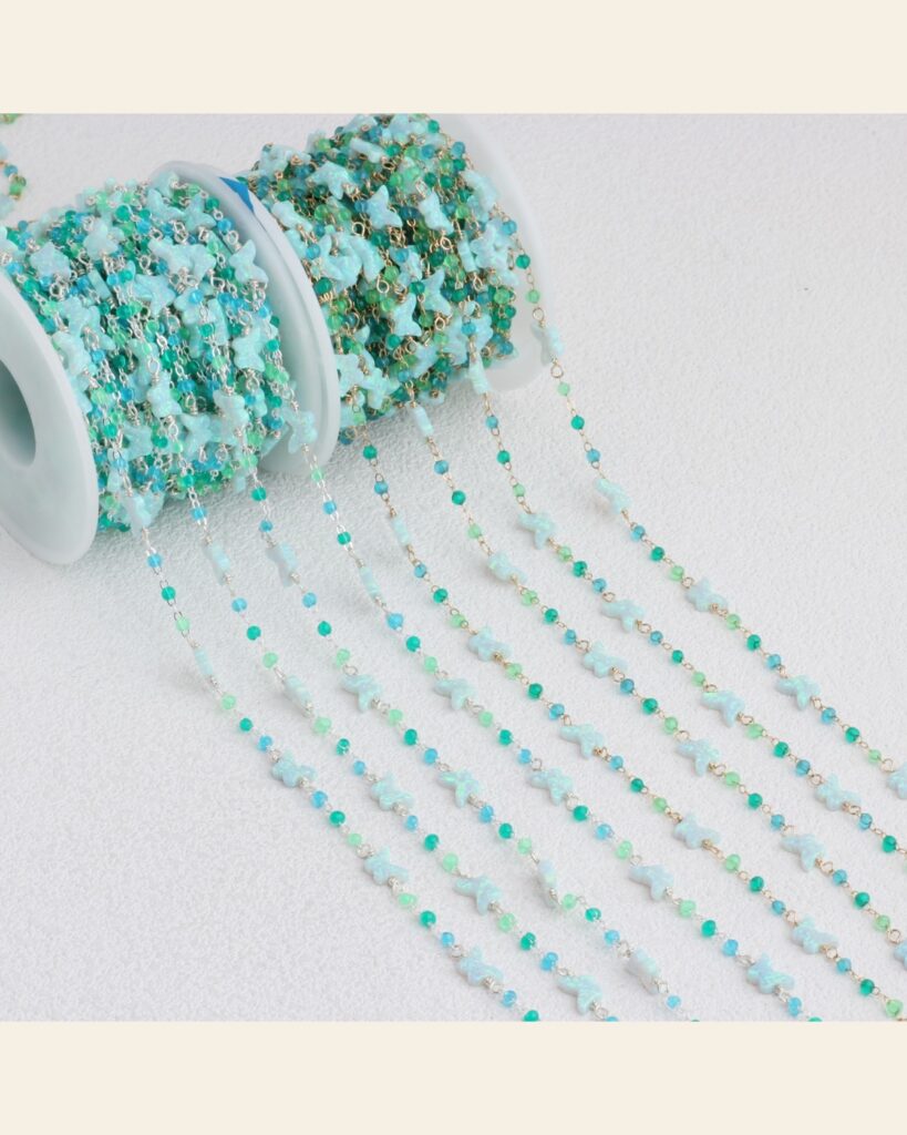 Mint Butterfly Iridescent Chain