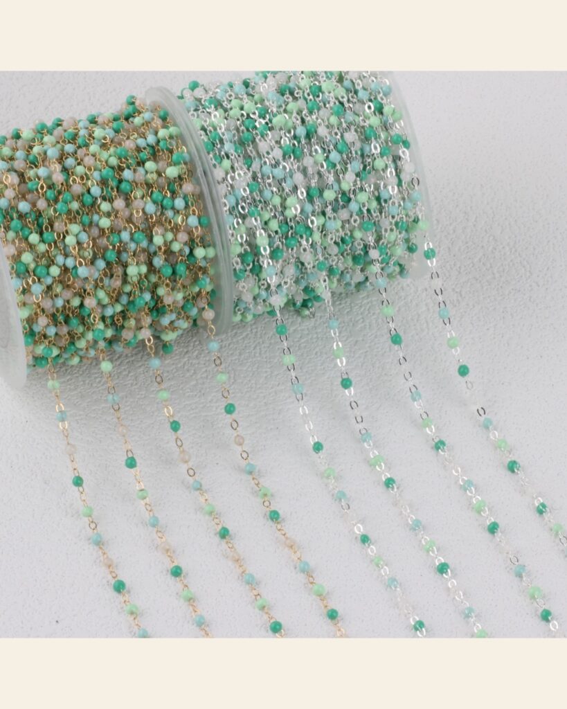 Green Enamel Bead Chain