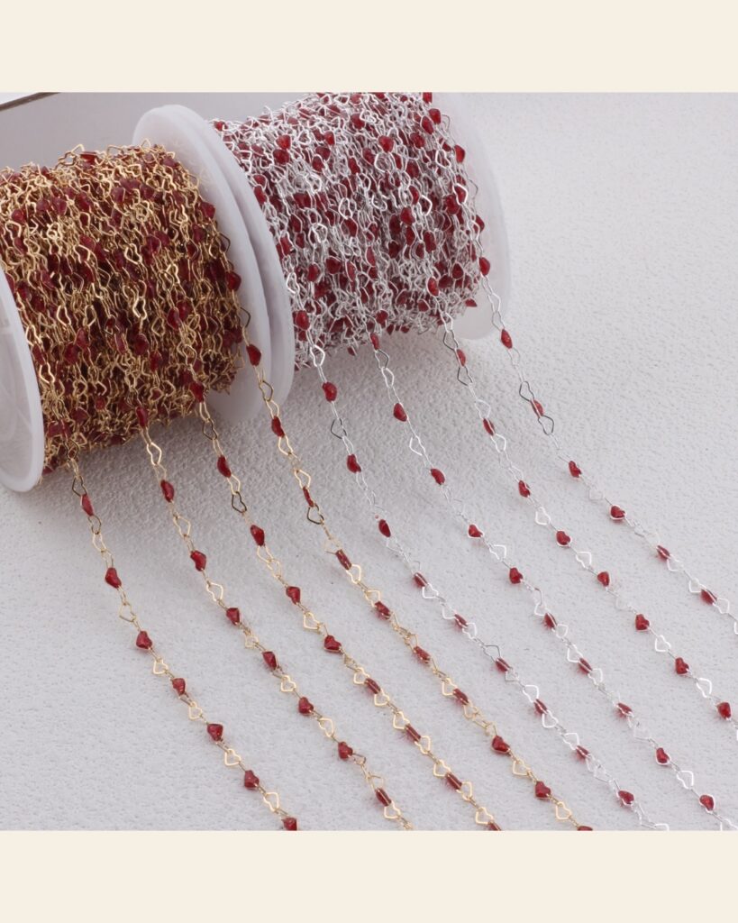 Red Enamel Heart Chain