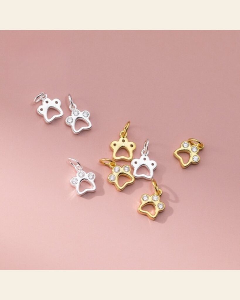 Sterling Paw Print Charm