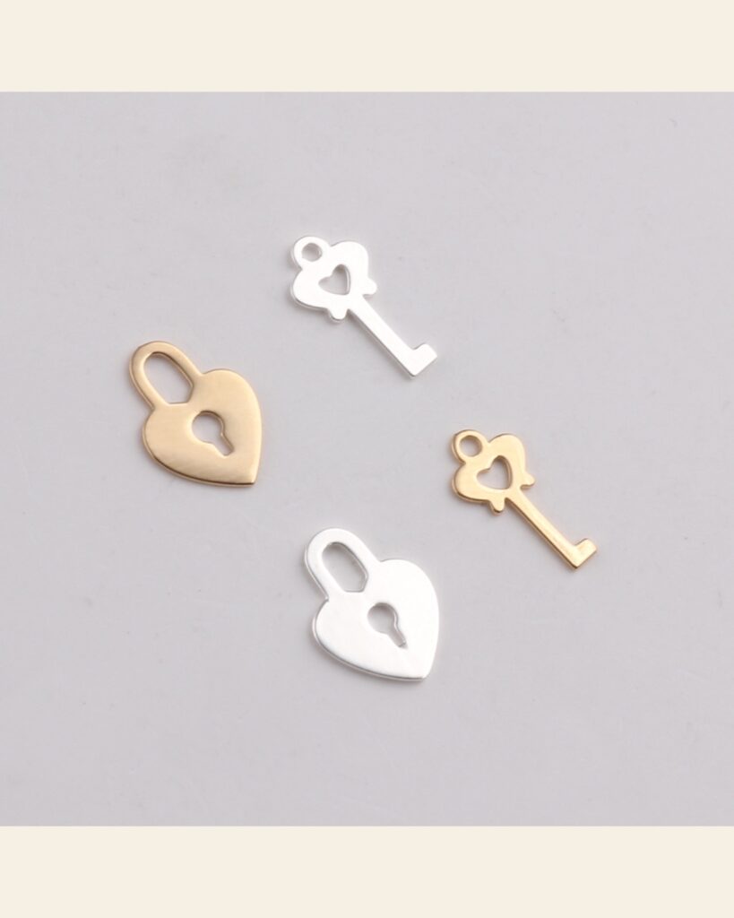 Love Key & Padlock Charm