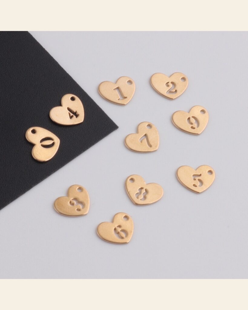 Heart Number Charm